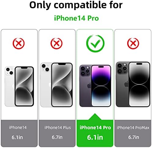 YisrLery Clear Case for iPhone 14 Pro Case Compatible with MagSafe Wireless Charging and 2 Tempered Glass Screen Protector, iPhone 14 Pro Cover Shockproof Soft TPU Silicone with Camera Protection