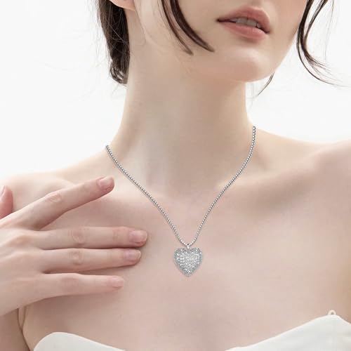 925 Sterling Silver Cremation Jewelry CZ Heart Teardrop Urn Necklace for Ashes Jewelry Gifts for Women2