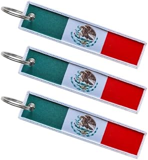 3 Pack Mexico Flag Brazilian Flag Keychain Tag with Key Ring - Keys, Cars, Motorcycles, Backpacks, Luggage and Gifts - EDC