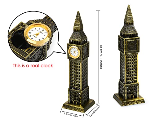 DS. Distinctive Style Decoración de Estatua Modelo Torre Big Ben metálica (23,5 cm)