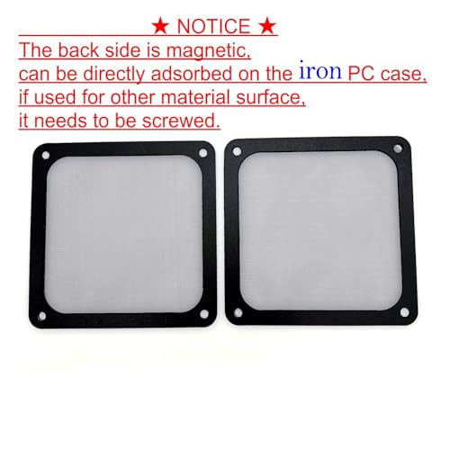 JZK 2 Stück 120 mm x 120 mm Lüftungsgitter, Staubfilter, Lüfterabdeckung mit Magnetrahmen für Kühlventilatoren von PC Computern, Netzteilen, 3D Druckern, Kühlgehäuse
