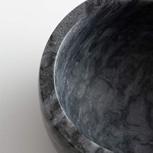 jalz jalz Salt Box Spice Pinch Pot Black Marble Base Wood Cover Salt Keeper Pepper Canister Salt Cellar Salt Jar