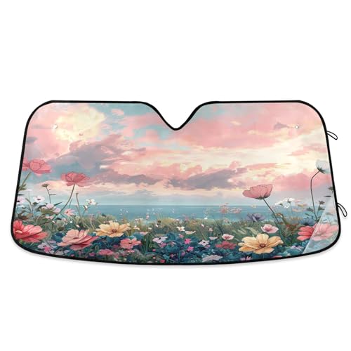 Pare-soleil de voiture pliable Wildflowers pour SUV et camion 140x70cm