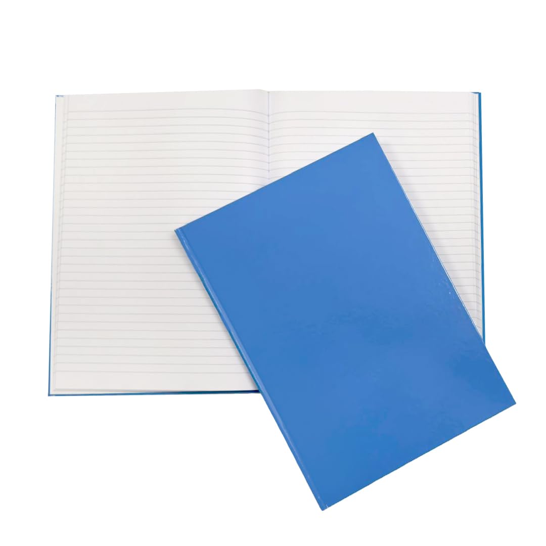 Janrax A4 160 Pages 8mm Ruled Blue Casebound Notebook
