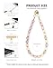CH.yishi Gemstone Beaded Phone Charm Wrist Strap with Steel Cable Core Stringing, Detachable Phone Bracelet Strap with Metal Tether Tab (Morganite)