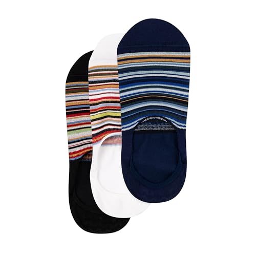 PS Paul Smith Men's Three Pack Short 'Signature Stripe' Socks, Multicolor, One Size