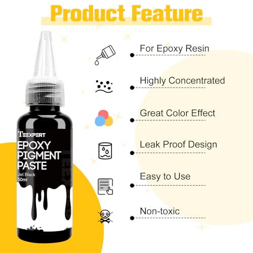 Image of Teexpert Pigment Paste for Epoxy Resin: 1.69OZ*6 Highly Concentrated&Easy to Mix 6 Colors Opaque Liquid Epoxica Dye Set for Resin Coloring, Resina Art Painting and DIY Projects