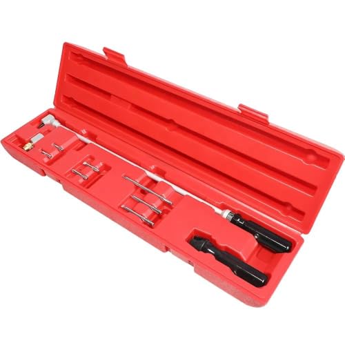 Image of Carburetor Pilot Screw Adjusting Tool Kit 90 Degree Angled Head Carburetor Adjustment Screwdriver Repair Tool with 7 Removable Heads for Carb ATV UTV Snowmobile Motorcycle 19 Inch
