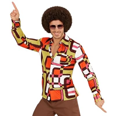 W WIDMANN MILANO Party Fashion - Camisa de los años 70, camisa de hombre, estilo disco, disfraces de carnaval | Ya disponible en tu tienda friki favorita! En mundofriki.es!