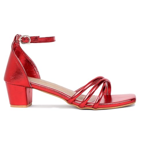 Image of TRASE Stylish And Fancy Block Heels With Adjustable Buckle For Women And Girls - Women Footwear - Heel Sandals For Girls