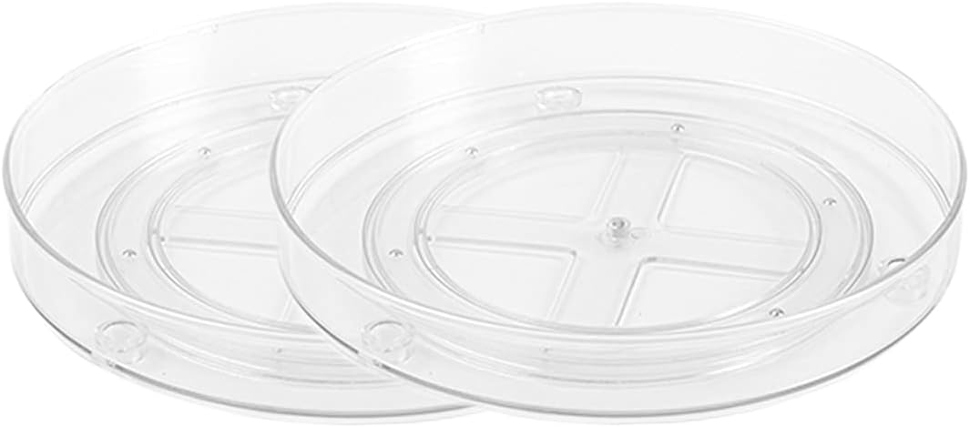 Roninkier Lazy Susan Turntable Organizer - Clear Rotating Kitchen Storage Turntable for Cabinet, Pantry, Refrigerator, Countertop