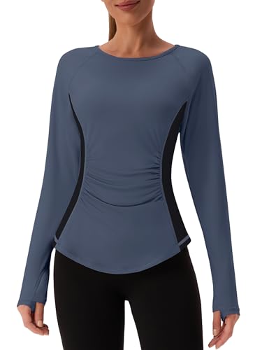BMJL Womens Workout Tops Active Long Sleeve T Shirt Color