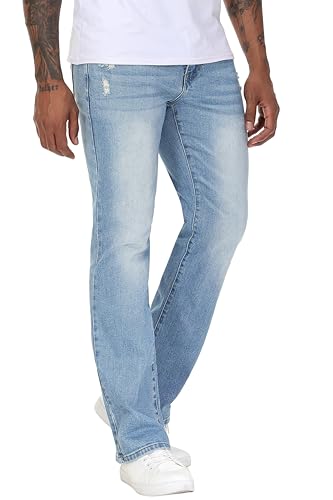 Men's Stretch Regular Fit Bootcut Flared Jeans Cotton Fashion Comfort Flex Waist Denim Pants3
