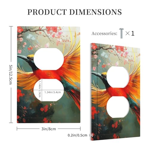 tropical bird of paradise - 1 Gang Light Switch Plate Decorative Single Toggle Wall Plate Cover Electrical Switch plate Faceplate for Bedroom Room Decorate (Mid-size) - Image 6