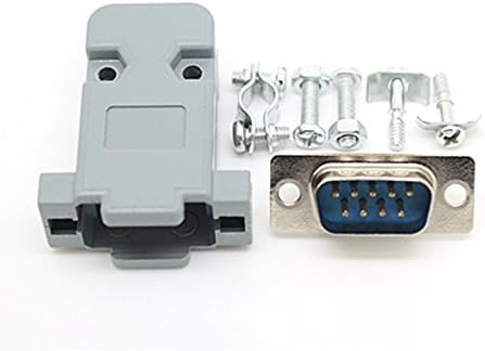 RS232 Serial Port Connector DB9 Male Socket Plug Connector 9 Pin Copper RS232 COM Adapter with Plastic Case DIY 5 Set/lot