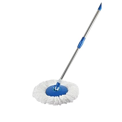 Cello Kleeno Spin Mop Handle Set | Round Mop for Cleaning, Wiping Floor | 360 Degree Rotation Mop, Blue