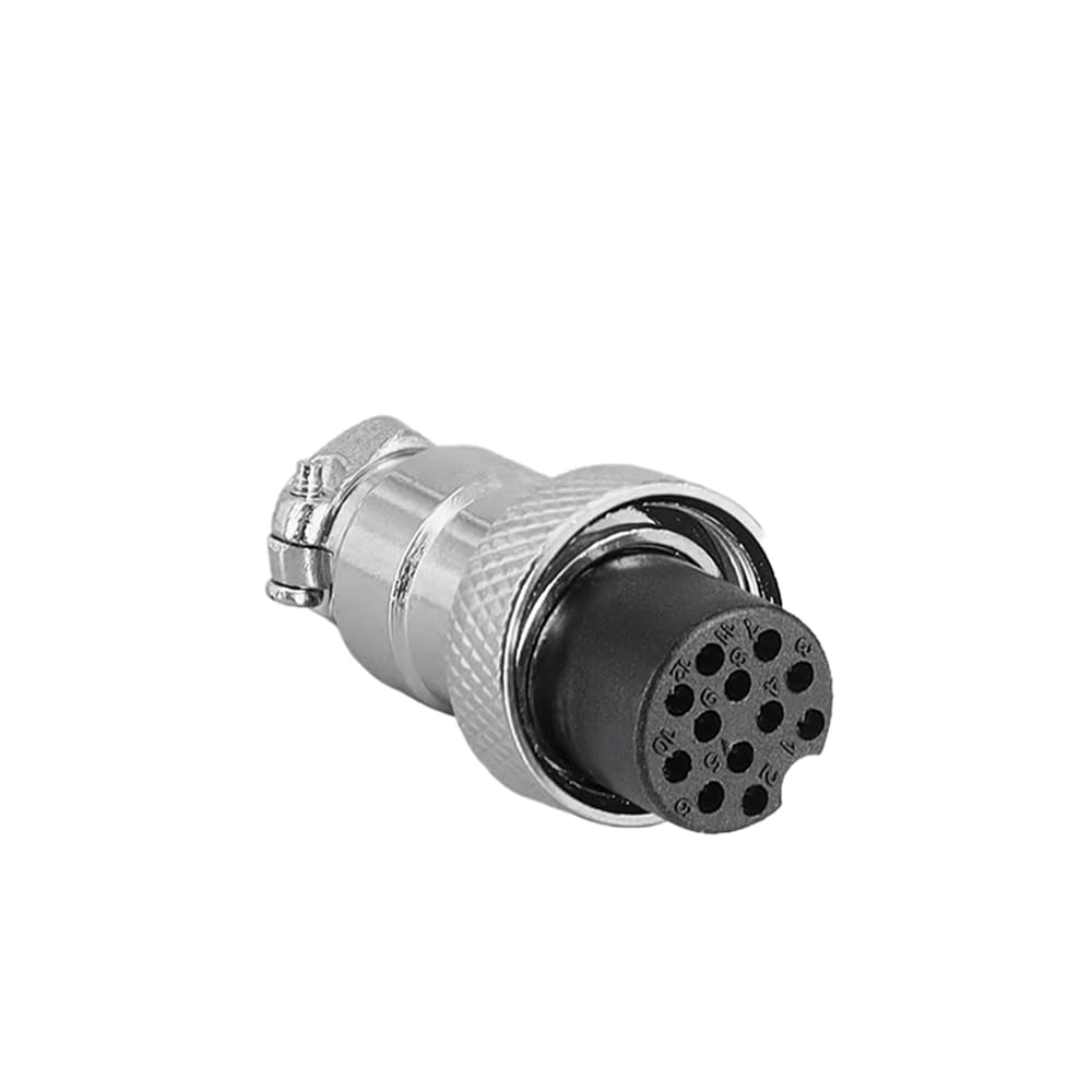 2 Stück Luftfahrtstecker Kreisflansch GX16 2 3 4 5 6 7 8 9 10 12 Pin M16 Stecker (12-polig)