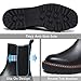 Athlefit Women's Chelsea Ankle Boots Platform Slip On Chunky Heel Lug Sole Leather Booties Black 7.5