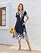 Zeagoo Dress for Women Elegant Classy Short Sleeve Floral Midi Beach Sundress with Pockets Aline Flowy Casual Loose Tshirt Dresses.XL