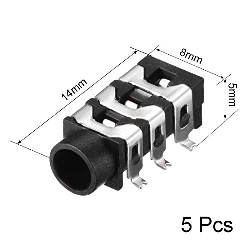 uxcell conector jack de audio 3.5 mm 6 pines 5 piezas miniatura 2