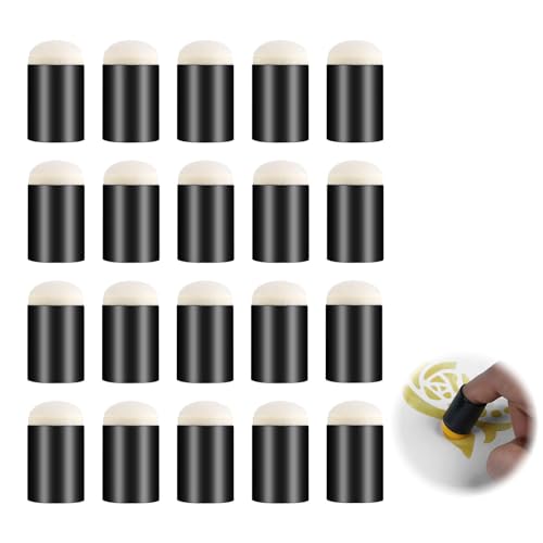 20 Stück Schwamm Finger Malset,Finger Schwamm Daubers,Multifunktional Fingerschwamm,Schwamm Malen,Fingerstempelfarbe, Für DIY Vorlagen, Gemälde, Druckfarben, Kartenherstellung