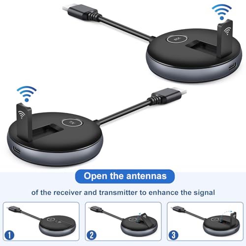 Image of Wireless HDMI G9R PRO Transmitter and Receiver- Wirelessly Multi-TV Expansion, Plug & Play Extender Kit, 2.4G /5G @60Hz 50M /165FT- Streaming Video to HDTV /Monitor from Laptop /PC