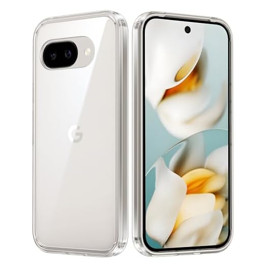 FNTCASE for Google Pixel 9a Case: Military Grade Drop Protection Anti Yellowing Cell Phone Cover - Rugged Shockproof Protective Bumper Transparent Cases(Clear)