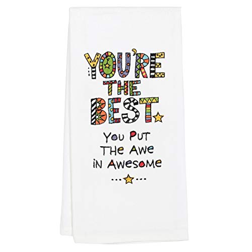 Enesco Our Name Is Mud Cuppadoodle You're The Best Embroidered Dish Cloth Tea Towel, 26.5 Inch, Multicolor #TOP4