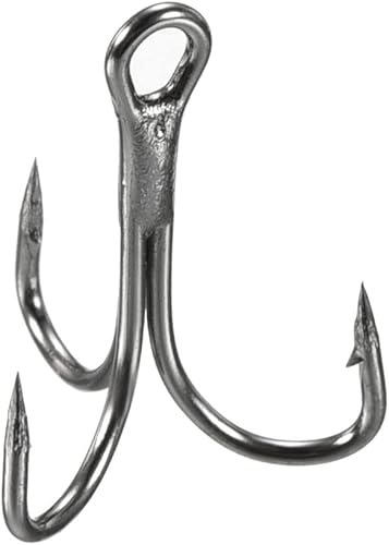 Miniatura 7 de PATIKIL Anzuelos de pescado agudos de acero al carbono, gancho de curva redondo afilado Gancho de púas triple para agua dulce y salada
