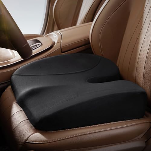 Rngwxoe Car Seat Cushions for Short People Driving - Wedge Car Cushion for Height - Memory Foam Driver Seat Booster Car Seat Pad Anti Slip and Washable,Black,11cm Thick