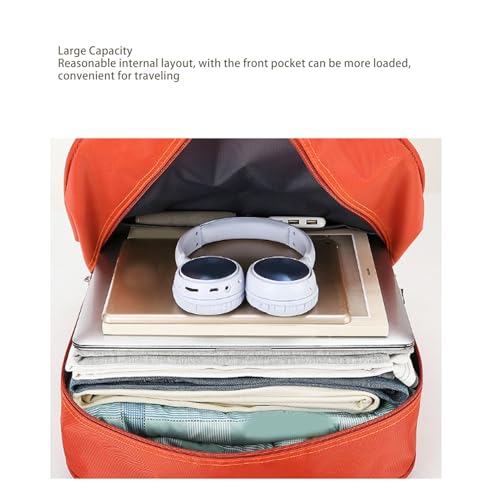 Expandable Luggage, Carry On Luggage Set with Carry On Bag, Orange Color Rain Proof Oxford Cloth Expandable Luggage Set with Password Lock for Travel Adjustable Storage4