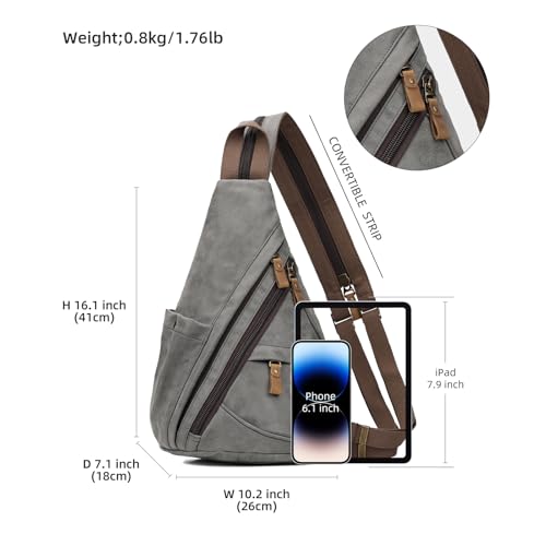 Image of KL928 PU Leather Sling Bag - Small Crossbody Backpack Shoulder Casual Daypack Rucksack for Men Women