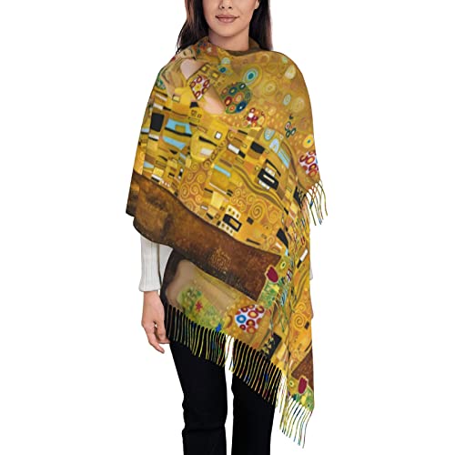 Abstract Kiss Art Gustav Klimt Soft Blanket Scarf Long Warm Shawl Wraps Scarfs For Women3