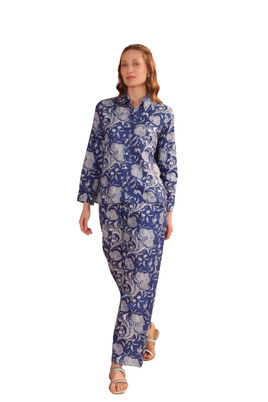 jisora Women's Blue Printed Cotton Co-ord Set-picture-26