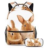 ❤ Juegos de mochilas escolares: el juego de mochila 2 en 1 viene con bolsa escolar + estuche. Impresión con patrón vibrante, lindo y elegante, proporciona a tus hijos un feliz día de escuela