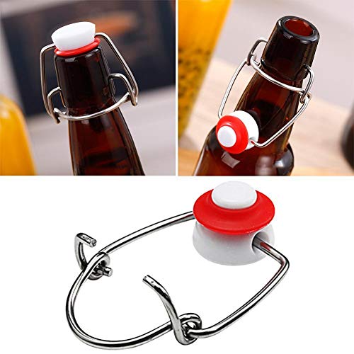 LINKLANK - 3 tapones de oscilación reutilizables y rellenables, tapas de cerveza de repuesto para botellas de cerveza caseras, tapón de vino rojo Cover
