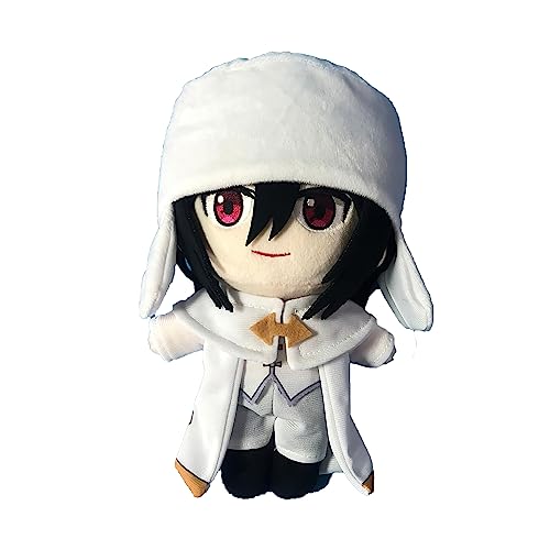 Puruuige Bungo Stray Dogs Plüschkissen, Anime-Charaktere, Fyodor Dostoyevsky (weiß), Anime-Cartoon, niedliches Wurfkissen, Plüsch, weich für Fans, 20 cm