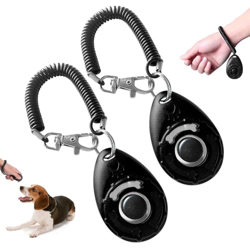 Aililong 2 Pieces Dog Clicker - Large Button Puppy Training Clicker, Suitable for Dogs, Cats & Horses, Scientific Training Tool with, Pet-Friendly & Versatile