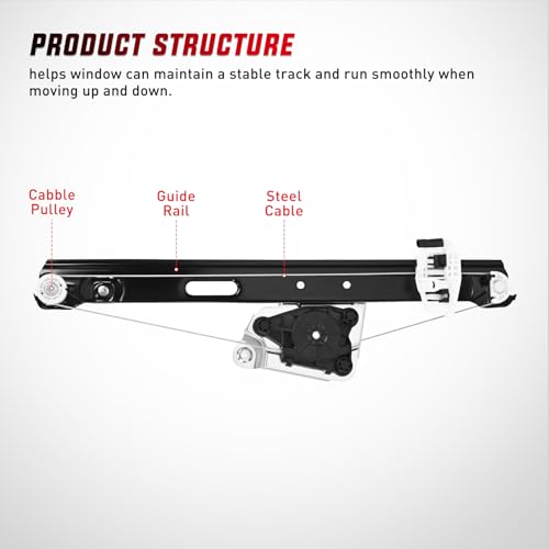 Image of Nilight 749-468 Rear Driver Side Power Window Regulator,Compatible with BMW E90 E91 323i 325i 325xi 328i 328i xDrive 330i 330xi 335i 335xi M3 2006 2007 2008 2009 2010 2011