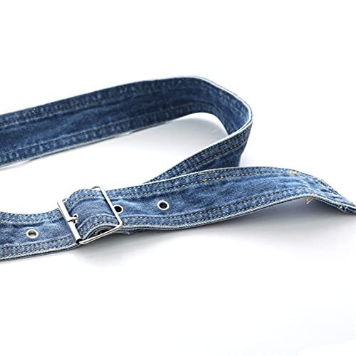 Tong Gu 1X Women Denim Waist Belt Waistband Metal Buckle Casual Punk Vintage (Blue) #TOP4