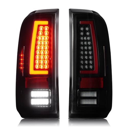 LED Tail Lights for Ford F250 F350 F450 F550 Super Duty 2008-2016 only fit Fleetside Bed Model Rear Taillight Assembly Black Housing Smoke Lens