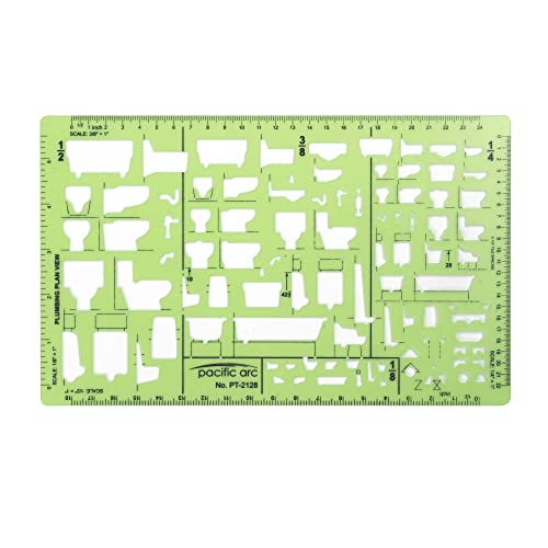 Image of Pacific Arc, Template, Plumbing Plan View, 1 /16-1 /4 inch-1 /8 inch Scale