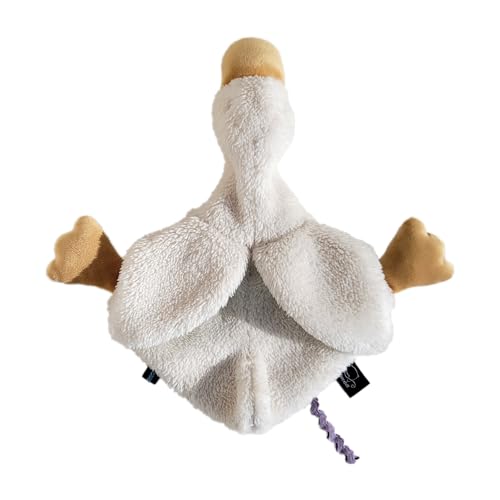 Image of Veronea Helga The Goose, Pacifier Holder, Security Blanket Lovey, Infant Stuffed Toy, 9.8 Inches (Pack of 1) (Cannoli Cream)