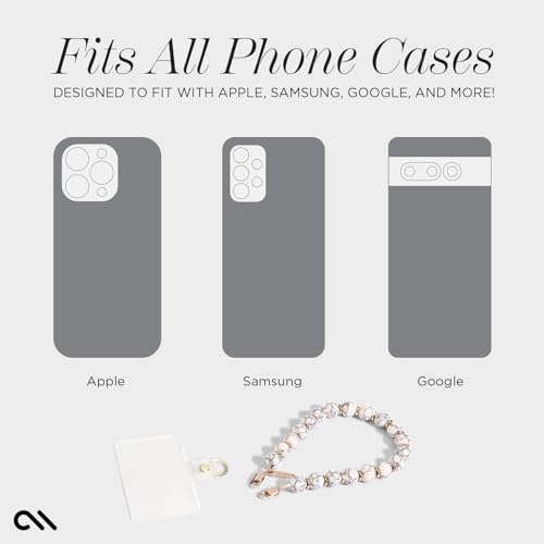 Case-Mate Phone Charm with Beaded Marble - Detachable Anti Theft Strap - Hands-Free iPhone Wrist Strap for Women - Phone Chain Wristlet - Fits Galaxy, Pixel and More - White Marble by Case-Mate - Image 7