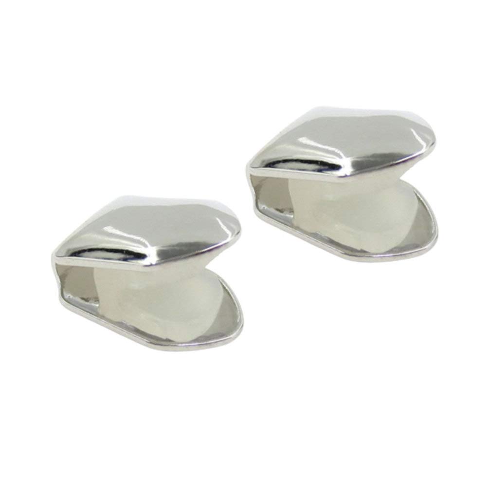 FOMIYES 2Pcs Hip Hop Teeth Plain Plated Mouth Teeth Brace Single Tooth Braces Top Tooth Single Grill Cap Shiny Teeth Teeth Decoration for Teeth Mouth, Party Accessories Teeth Grills (Silver)