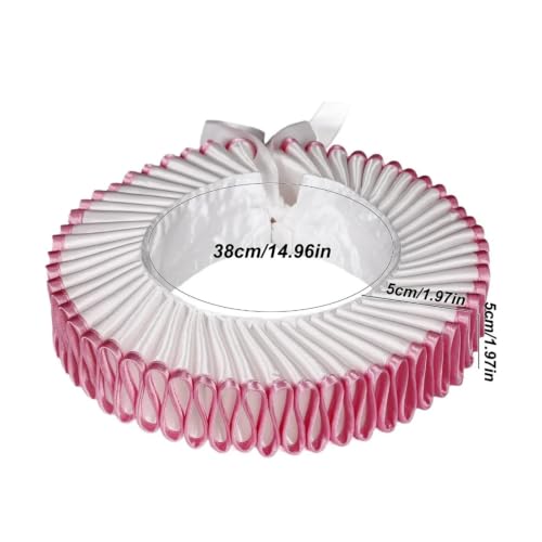 Cuello de payaso blanco-rosa para disfraces infantiles y obras 7
