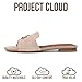 Project Cloud 100% Genuine Leather Sandals Women Dressy - Non-Slip Womens Sandals with Memory Foam Insole Slides for Women Footwear - Lightweight Flat Sandals for Women 2026 (Cannes, LATTESUED,10M)