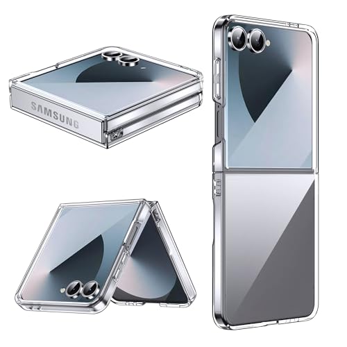 Lemxiee Funda para Samsung Galaxy Z Flip 7 Case con Ultrafino & Acrílico Transparente Funda