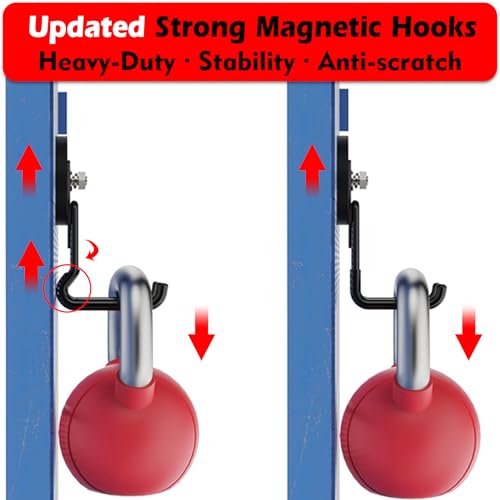 Image of MUTUACTOR Upgraded Strong Magnetic Hooks Heavy Duty,4-Pack Unique Mounting Magnet with Hook,20lbs Durable Storage Magnet Hook for Storing Cordless Impact Drivers Trailer Cord Garage Tools
