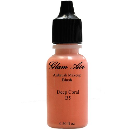 Large Bottle Glam Air Airbrush B5 Deep Coral Blush Water-Based Makeup 0.50 Fl.oz #TOP22